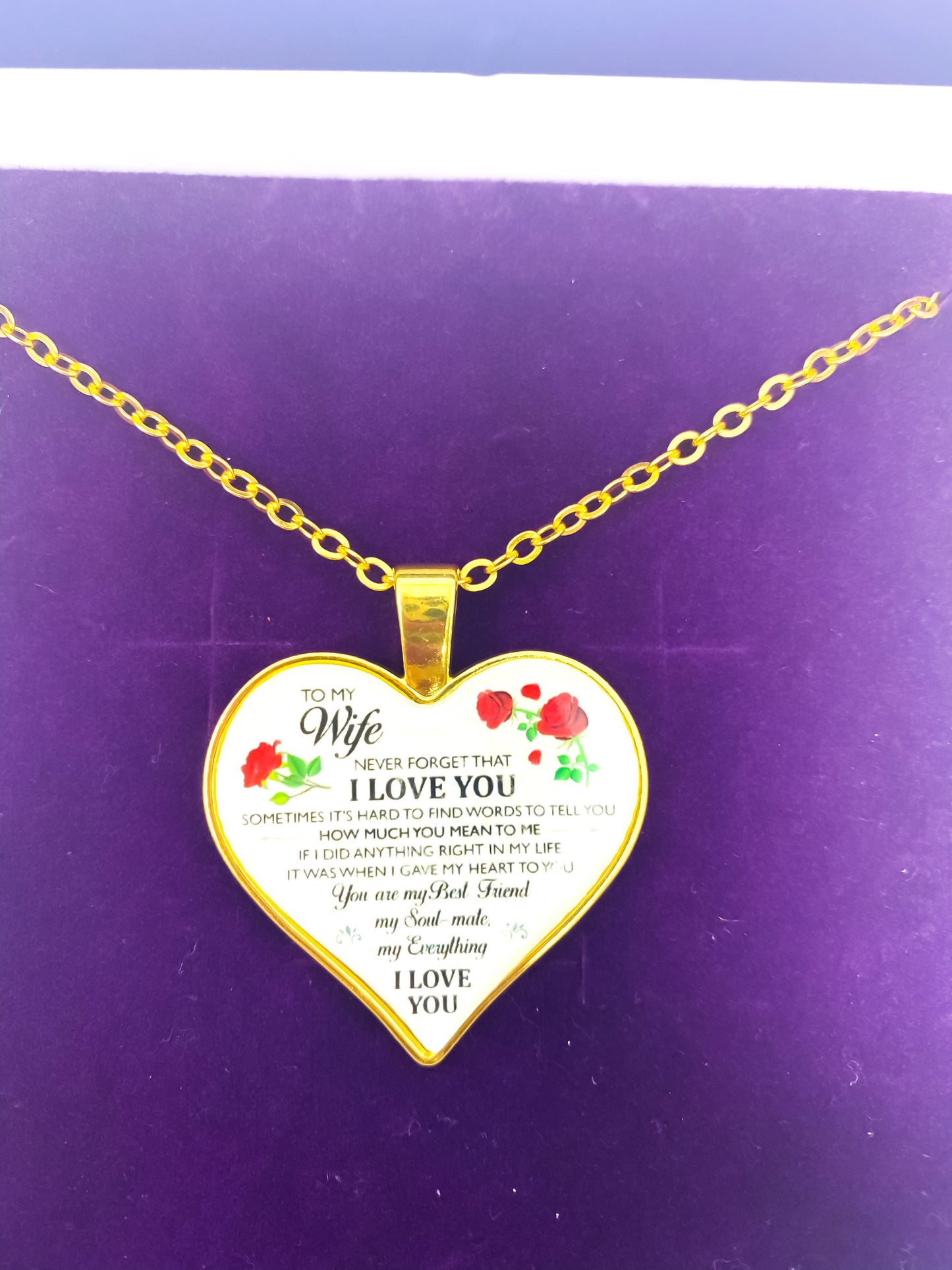 Necklace - To My Wife, I Love You Heart Keepsake