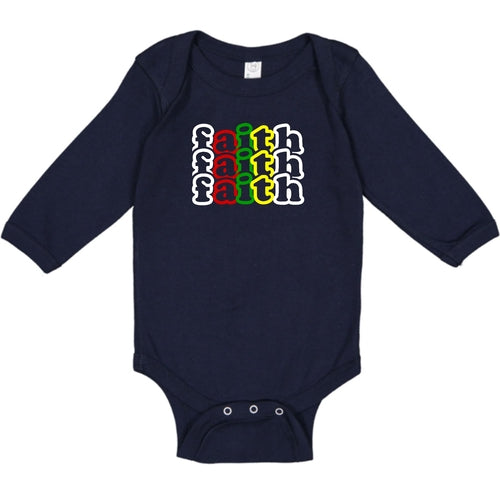Infant Long Sleeve Graphic T-shirt, Faith Stack Multicolor