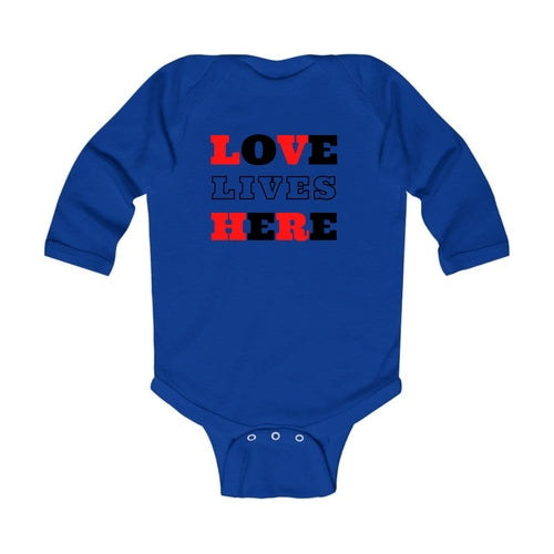 Infant Long Sleeve Graphic T-shirt Love Lives Here Christian Red