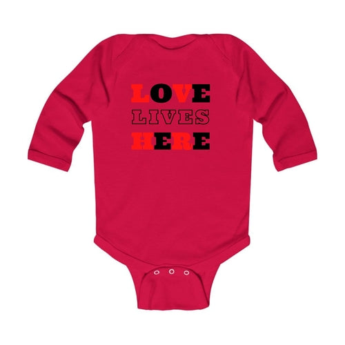 Infant Long Sleeve Graphic T-shirt Love Lives Here Christian Red