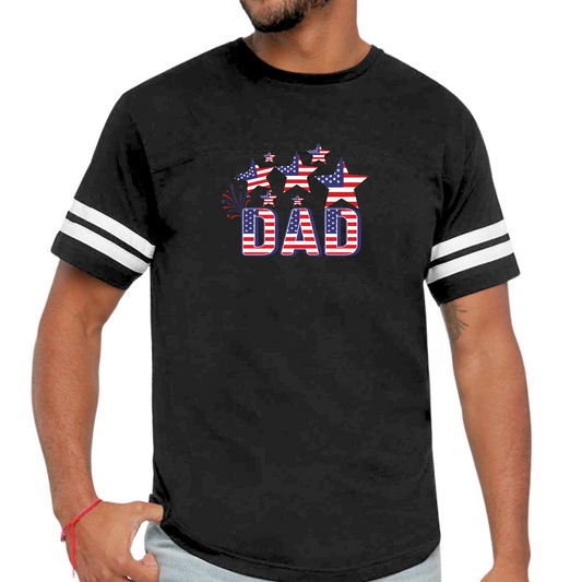 Mens Vintage Sport T-shirt Dad Independence Day 4th Of July