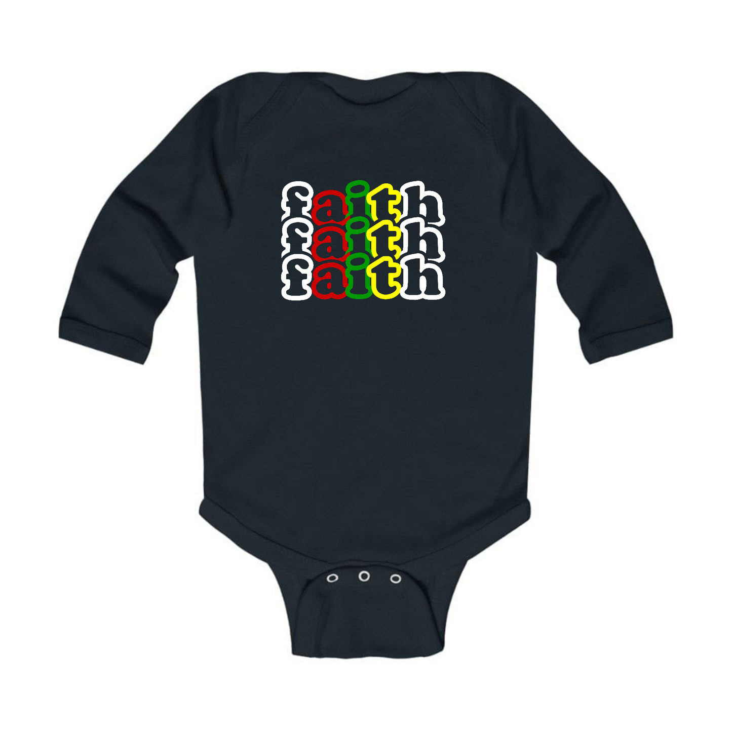 Infant Long Sleeve Graphic T-shirt, Faith Stack Multicolor