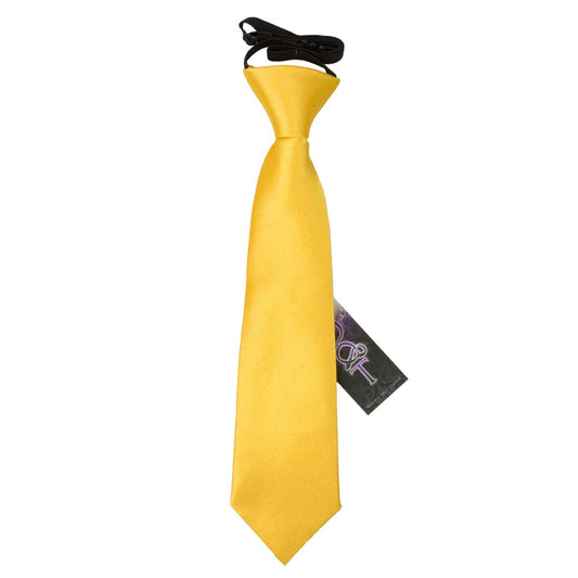 Plain Satin Elasticated Tie - Boys - Marigold