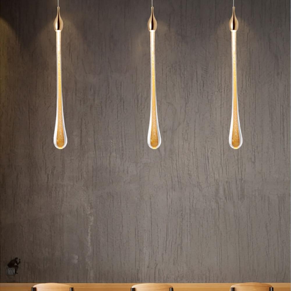 Nordic LED Luxury Crystal Chandeliers Water Drop Lamps Bedroom Bedside