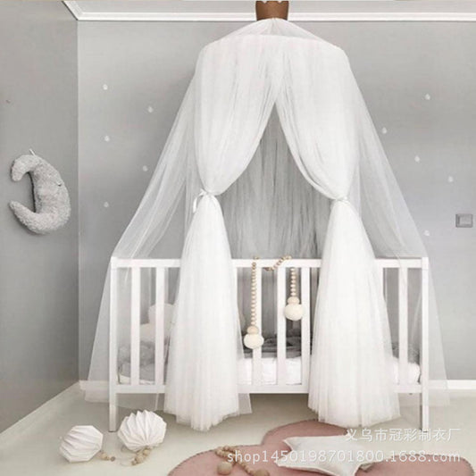 Children’s Room Round Top Baby Crib Mosquito Net, Trendy Summer
