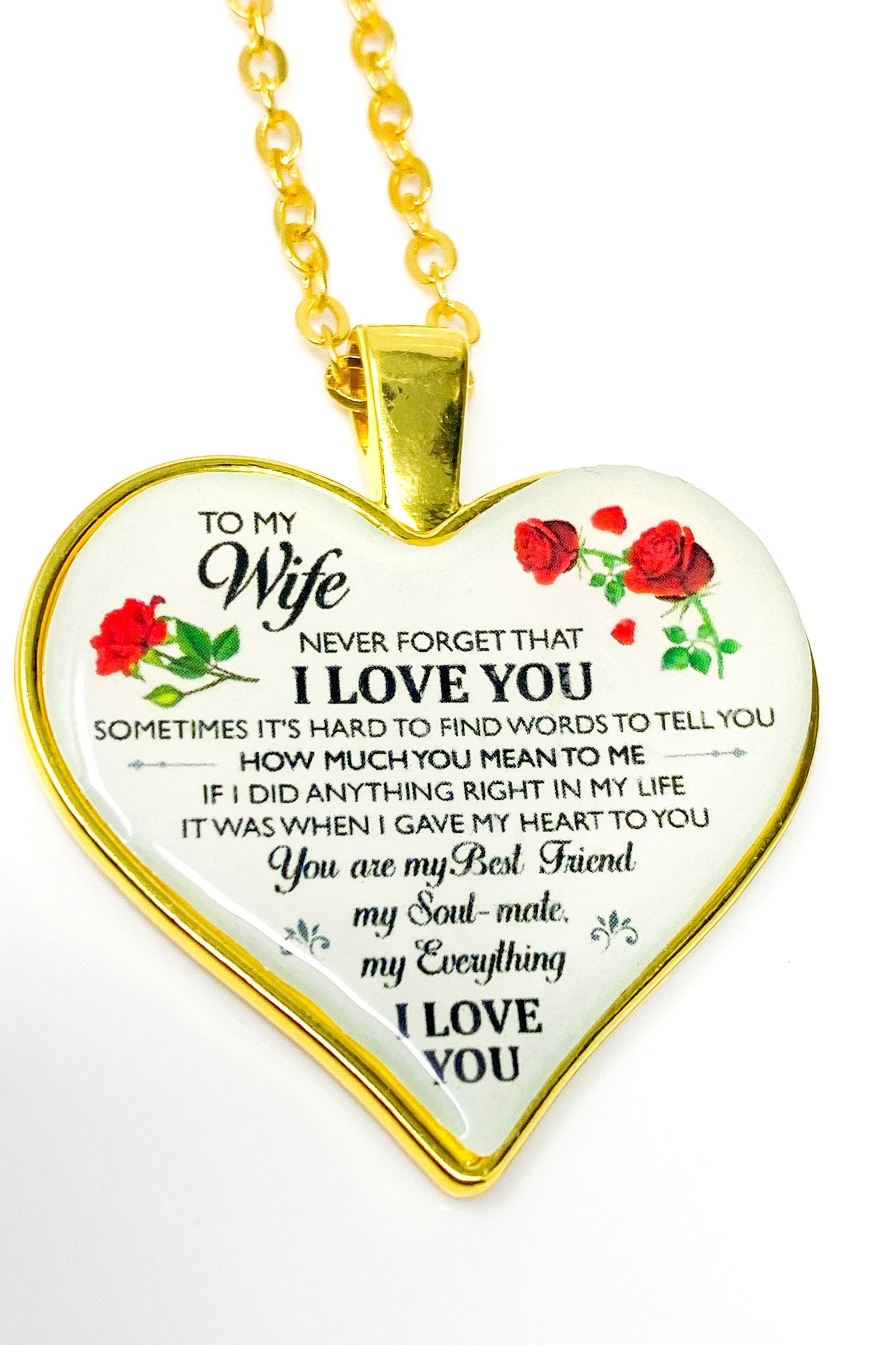 Necklace - To My Wife, I Love You Heart Keepsake