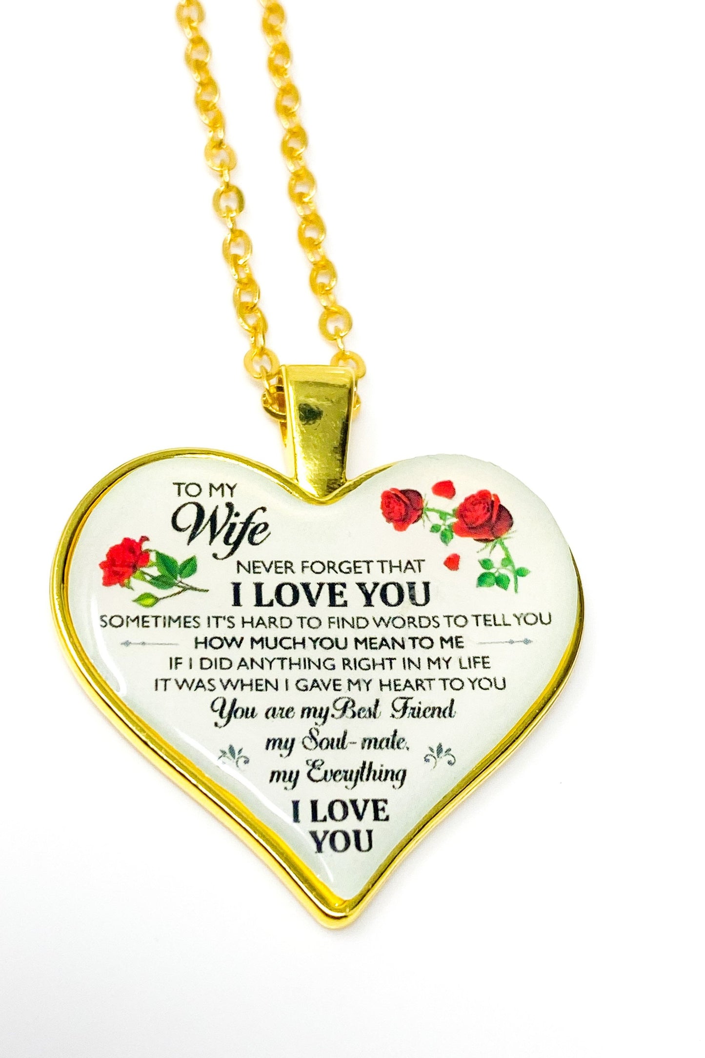 Necklace - To My Wife, I Love You Heart Keepsake