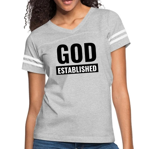 Womens Vintage Sport Graphic T-shirt, God Established