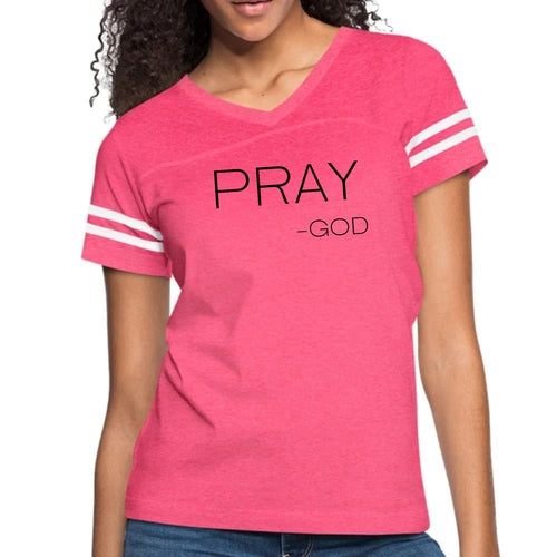 Womens Vintage Sport Graphic T-shirt, Say It Soul, ’pray-god’