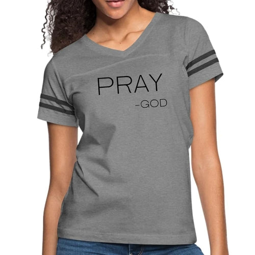 Womens Vintage Sport Graphic T-shirt, Say It Soul, ’pray-god’