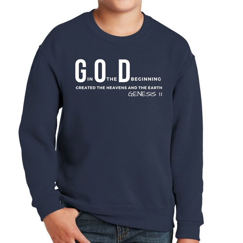 Youth Graphic Sweatshirt God In The Beginning Print