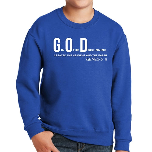 Youth Graphic Sweatshirt God In The Beginning Print