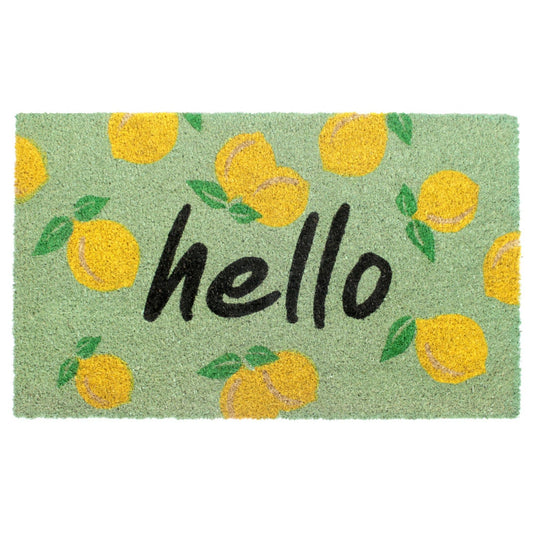 RugSmith Multi Tufted Hello Mangoes Doormat, 18" x 30"Heart