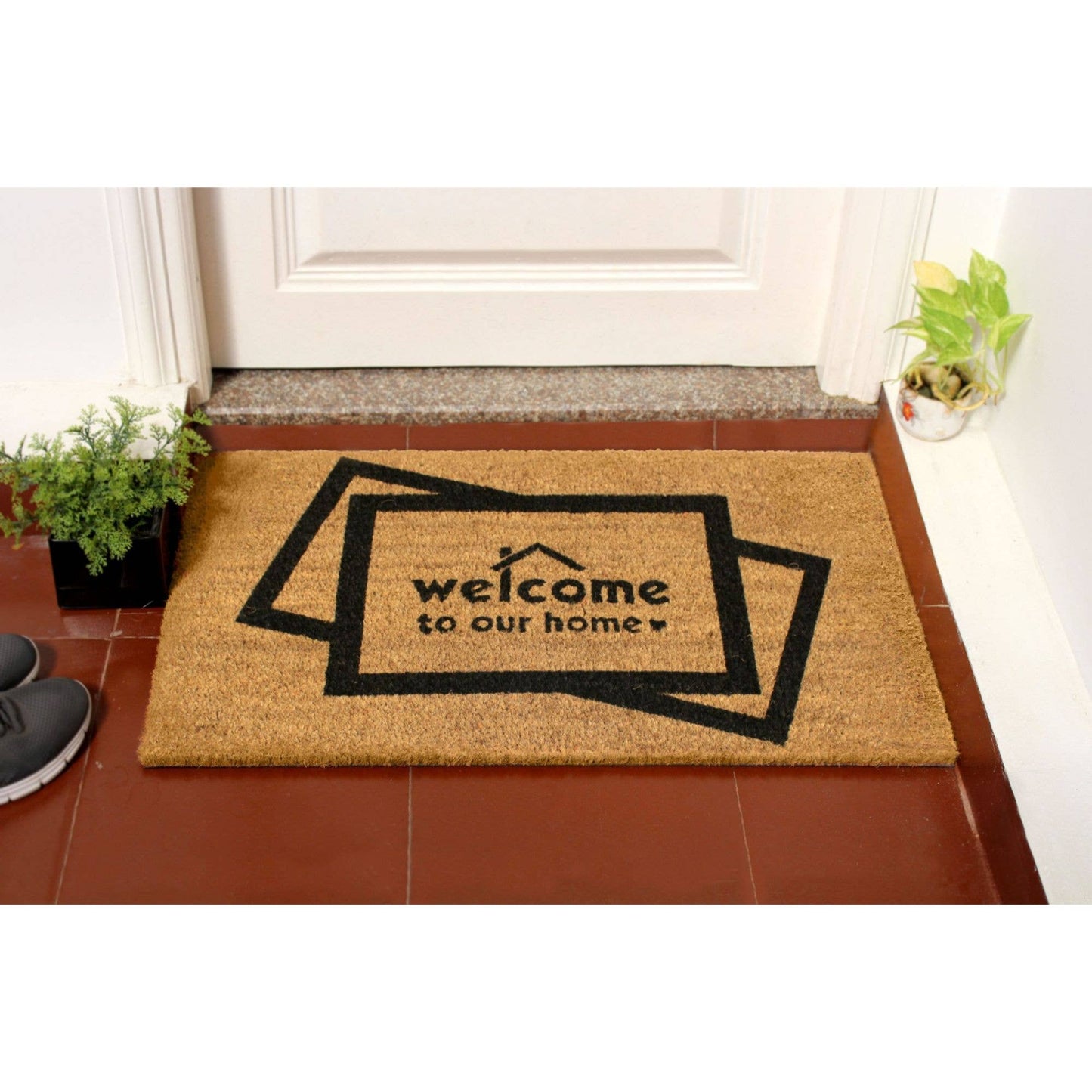 RugSmith Welcome to Our Home with Love Doormat, 18" x 30"Heart