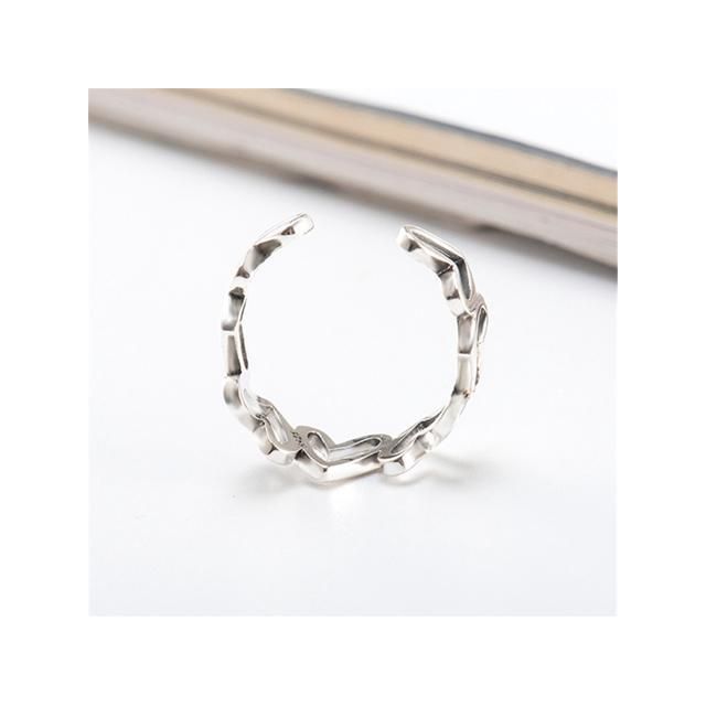 Sterling Silver Thin Cute Geometric Heart Shape Adjustable Wrap Open Ring Gifts for Women Girls