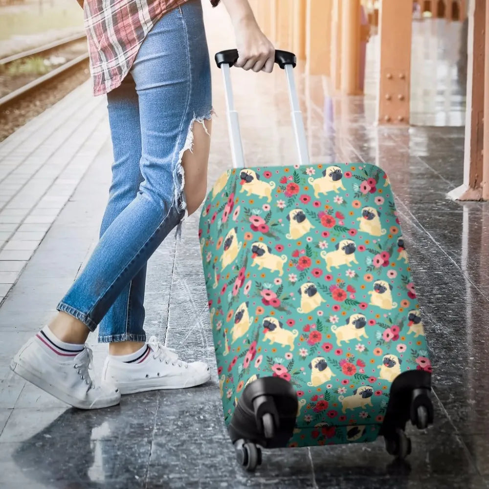 Sunflower Print Travel Luggage Covers Stretch Fabric Suitcase Cover for 18''-32'' Trunk Case Protection Travel Accessories