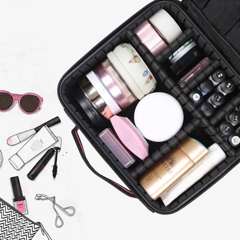 Women Portable Make Up Bag Beautician Pouch Bags Travel Organizer Beauty Case For Makeup New Professional Makeup Case Female