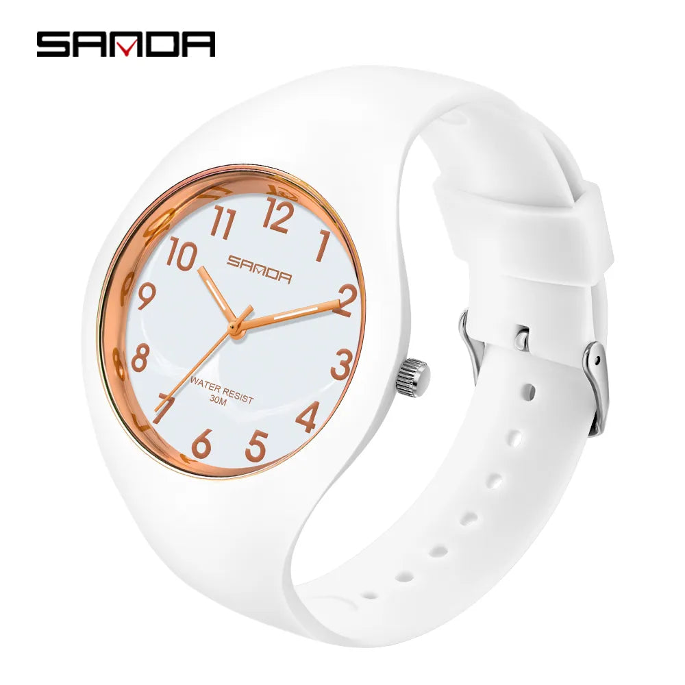 SANDA New Fashion Trend Women's Watches Sports Waterproof Wristwatch for Woman Watch Casual Clocks relogio feminino 6056