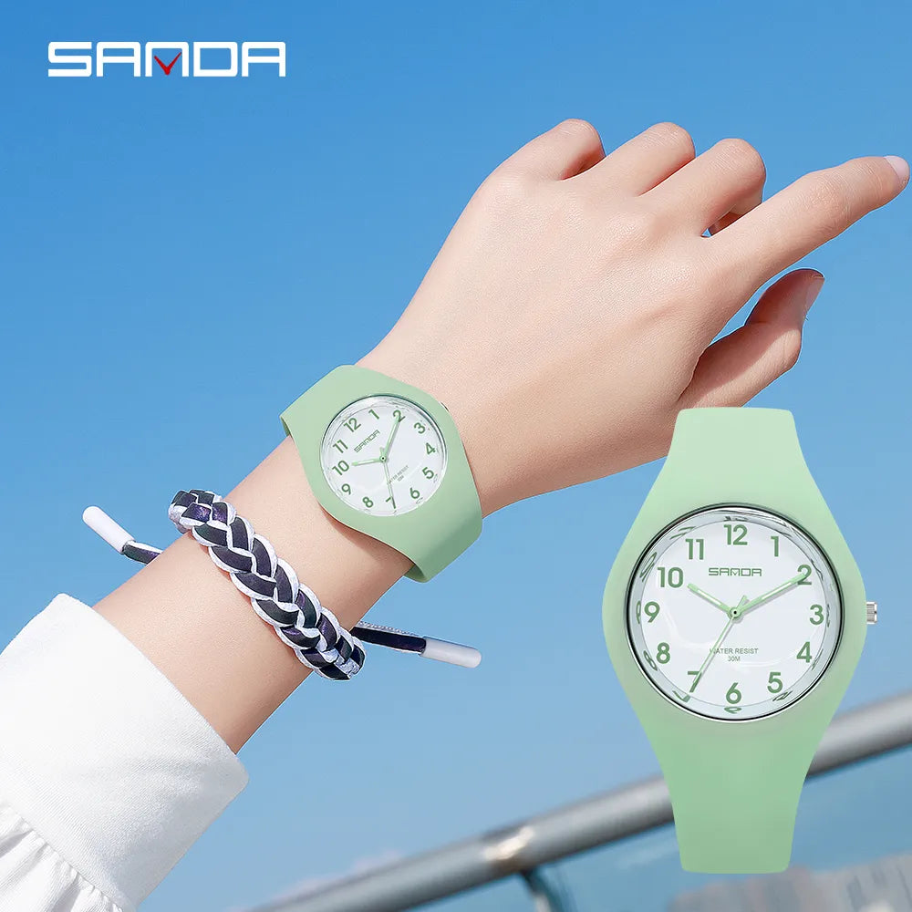 SANDA New Fashion Trend Women's Watches Sports Waterproof Wristwatch for Woman Watch Casual Clocks relogio feminino 6056