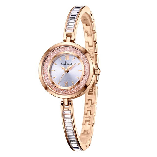 Luxury Women Quartz Watch Rhinestone Bracelet Wristwatch Rose Gold Starry Sky Wrist Watches For Women Montre Femme Dropshipping