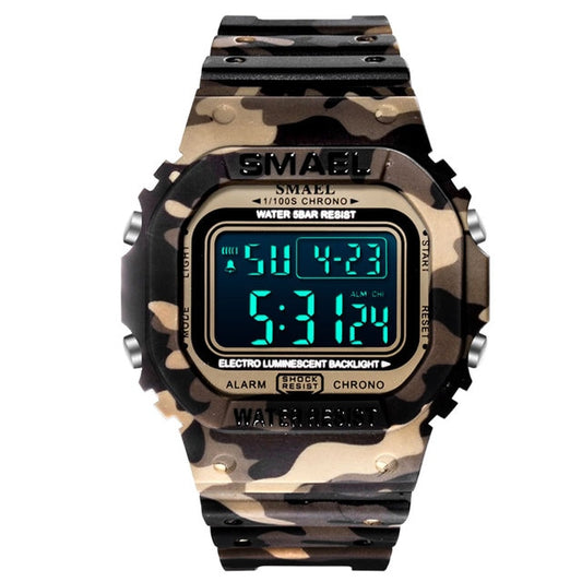 SMAEL Outdoor Sport Digital Watch Men Women LED Alarm Clock 50m Waterproof Camouflage Unisex Watches relogio reloj часы мужские