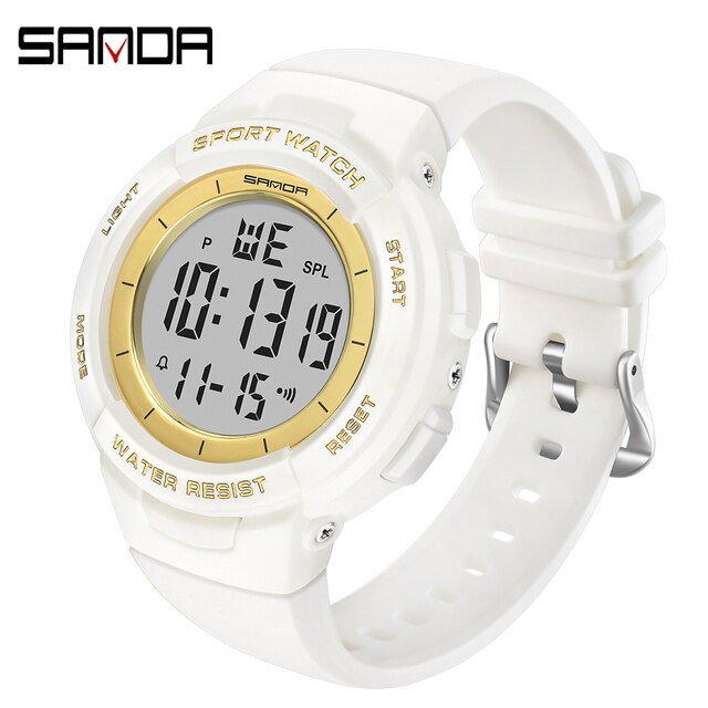 SANDA 2021 Brand Fashion Sports Women's Watch Waterproof LED Electronic Watch Casual Watch Female Clock Relogio Feminino 6006