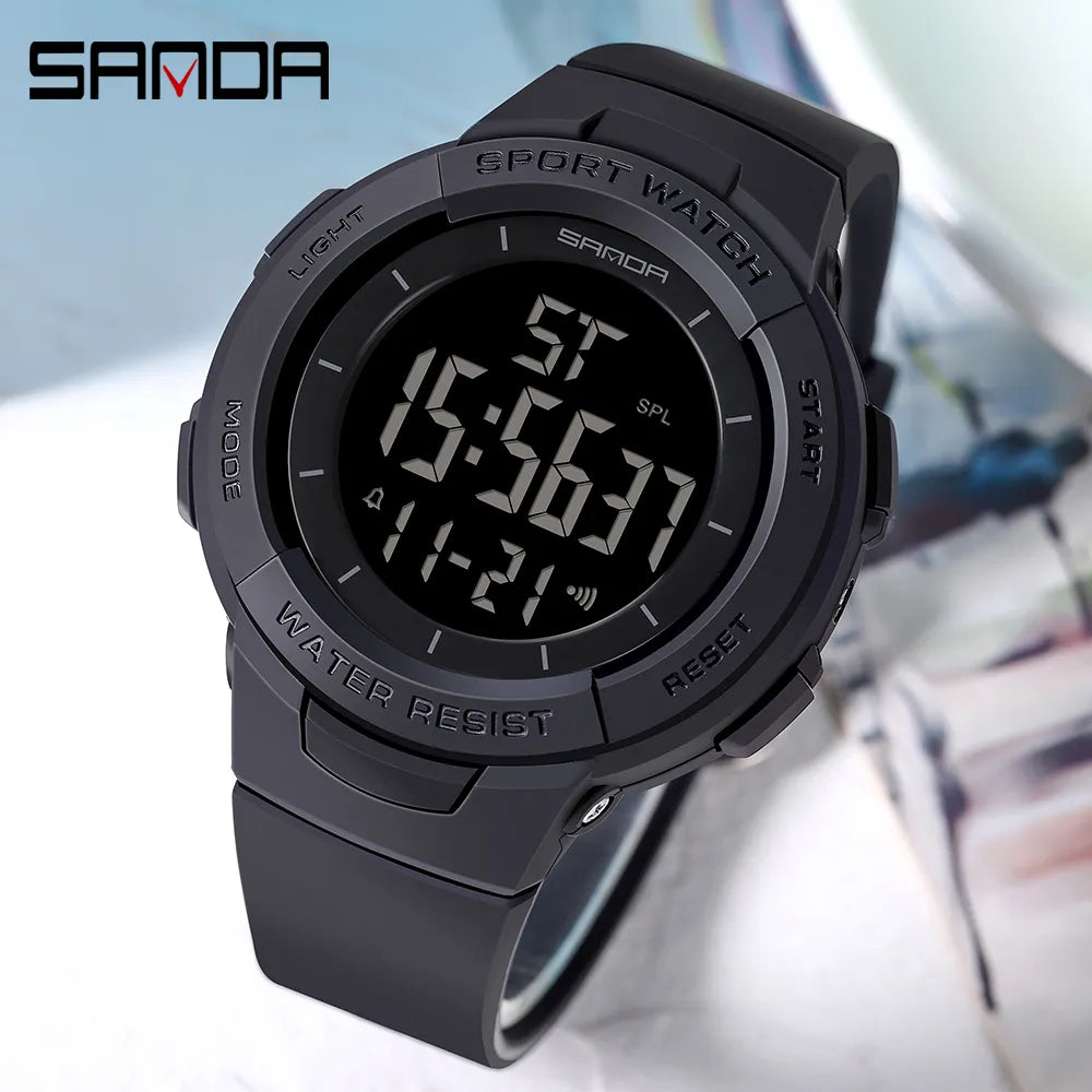 SANDA 2021 Brand Fashion Sports Women's Watch Waterproof LED Electronic Watch Casual Watch Female Clock Relogio Feminino 6006