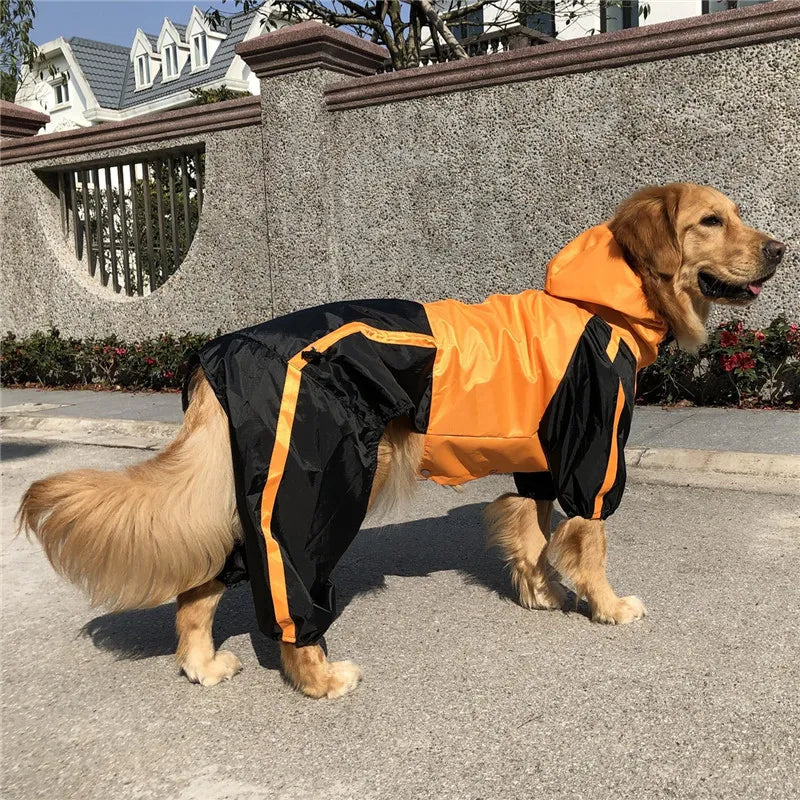 Large Dog Raincoat Big Dog Clothes Waterproof Coat Jacket Jumpsuit Samoyed Husky Labrador Golden Retriever Clothing Pet Costumes