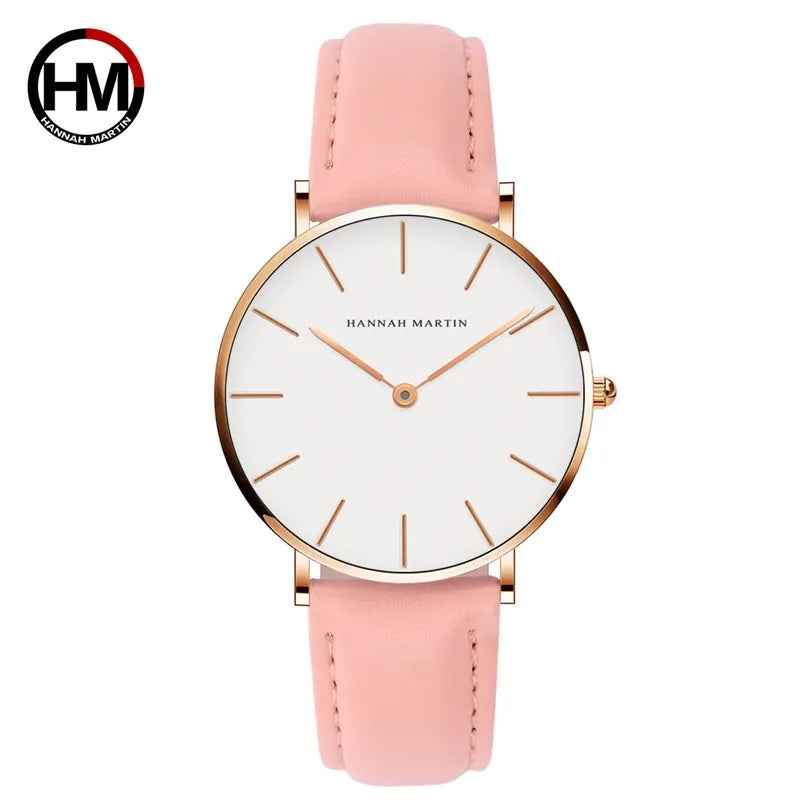 Women Watches Creative Top Brand Japan Quartz Movement Watch Fashion Simple Causal Leather Strap Female Waterproof Wristwatches