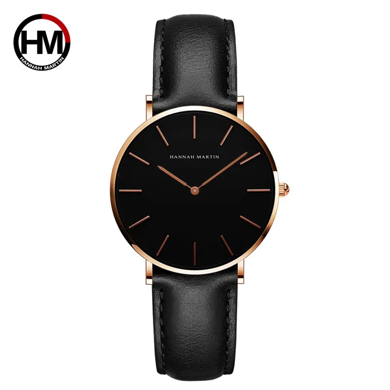 Women Watches Creative Top Brand Japan Quartz Movement Watch Fashion Simple Causal Leather Strap Female Waterproof Wristwatches