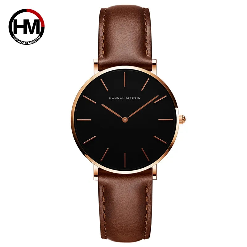 Women Watches Creative Top Brand Japan Quartz Movement Watch Fashion Simple Causal Leather Strap Female Waterproof Wristwatches