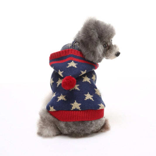 Color: Blue star, Size: L - Pet clothes sweater