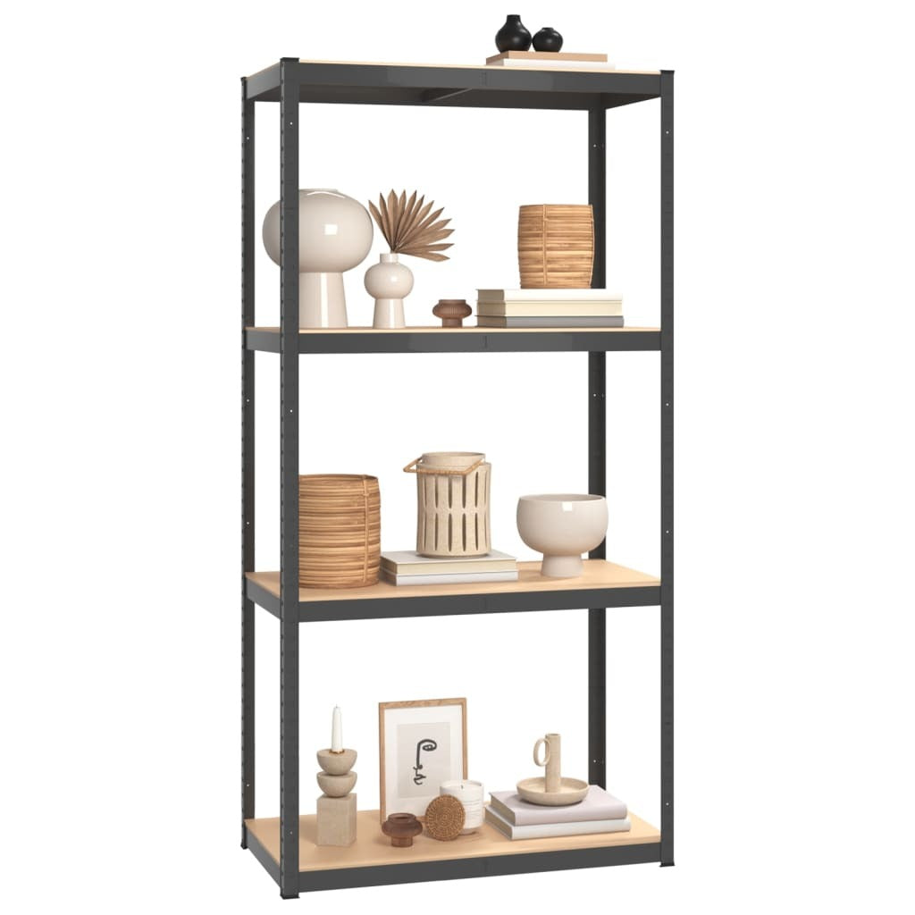 vidaXL 4-Layer Storage Shelf Anthracite Steel&Engineered Wood