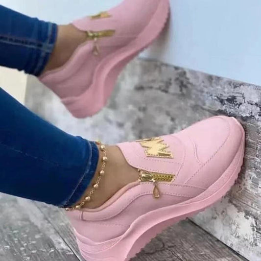 Color: Pink, Size: 39 - Women's Sports Single Shoes Flat Platform