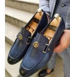 Color: Blue, Size: 38 - Men'S Shoes, Leather Shoes Foreign Trade Sets Of Feet