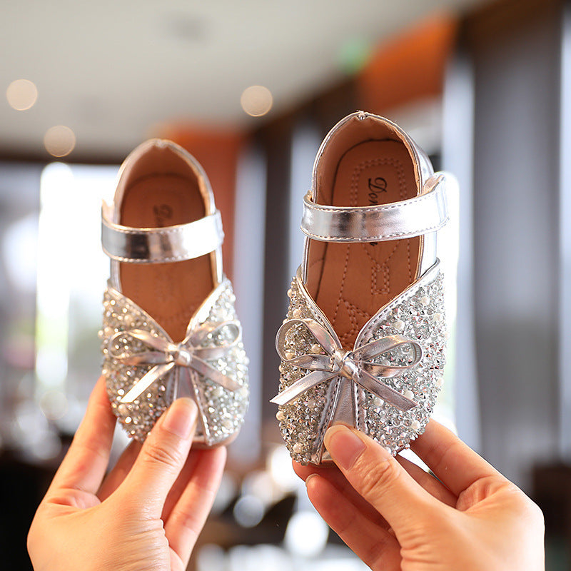 Color: Silver, Size: 32 - Girls Princess Shoes Spring 2021 New Baby Show Single Shoes Children'S Shoes Little Girls Shoes Casual Shoes