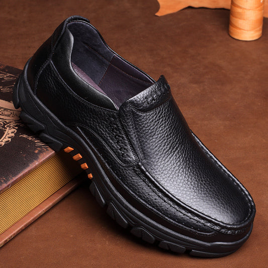 Color: Black, Size: 44 - Fashionable Breathable Soft Sole Business Leather Shoes