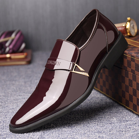 Color: Brown, Size: 41 - Men's business dress breathable plush cotton leather shoes
