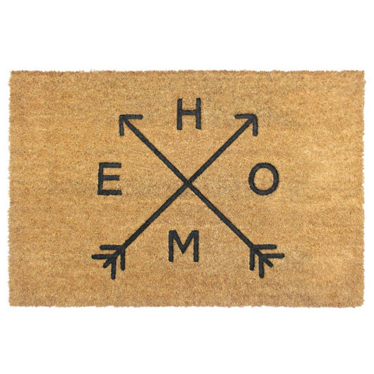 RugSmith Natural Tufted HOME Arrows Coir Doormat, 24" x 36"Heart