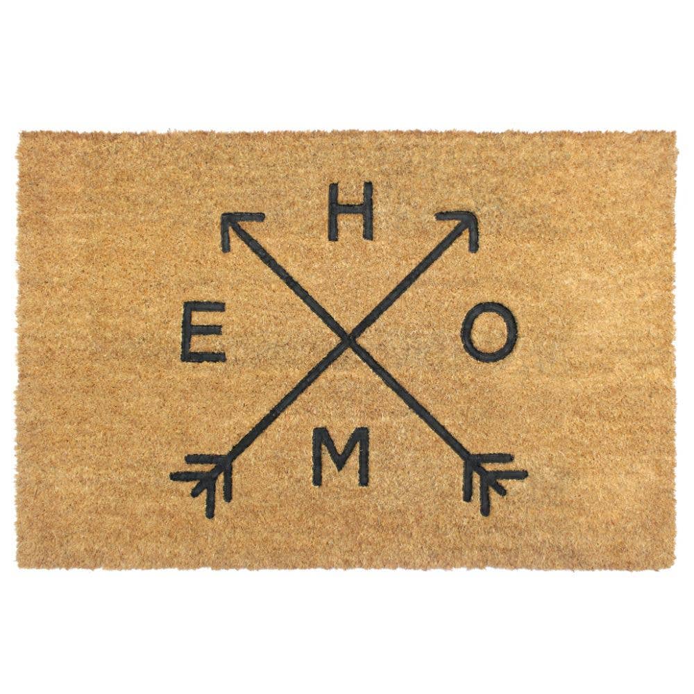 RugSmith Natural Tufted HOME Arrows Coir Doormat, 24" x 36"Heart