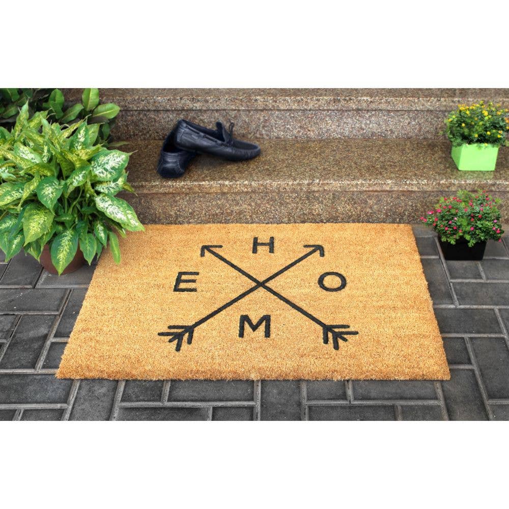 RugSmith Natural Tufted HOME Arrows Coir Doormat, 24" x 36"Heart