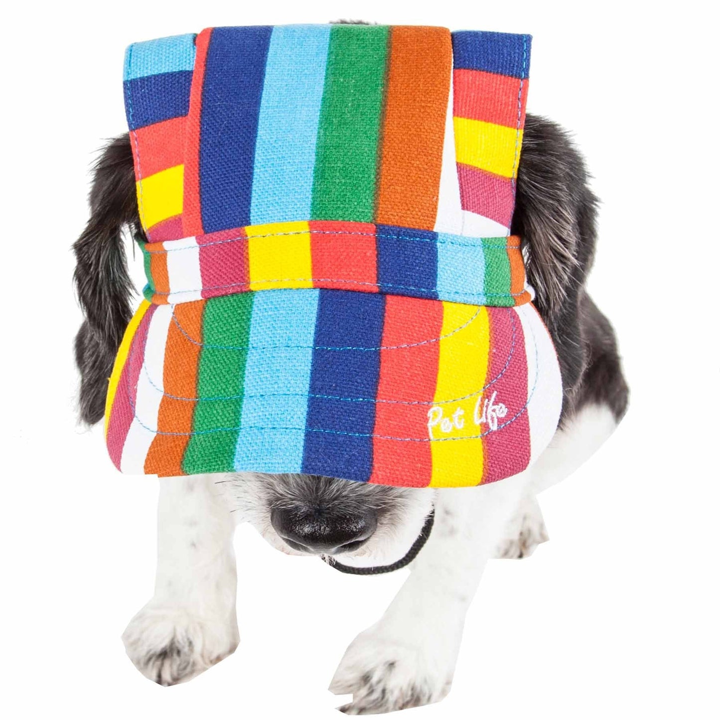 Pet Life  'colorfur' Floral Uv Protectant Adjustable Fashion Dog Hat Cap - Large