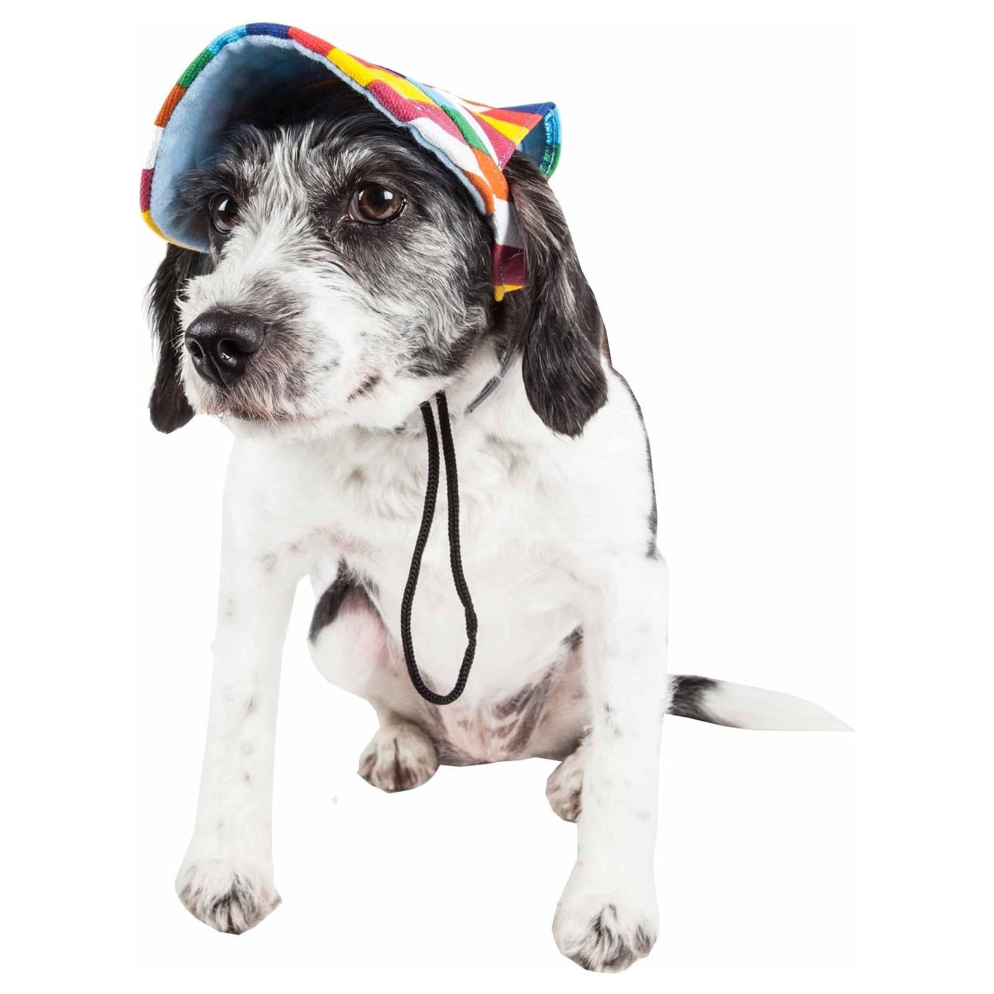 Pet Life  'colorfur' Floral Uv Protectant Adjustable Fashion Dog Hat Cap - Large