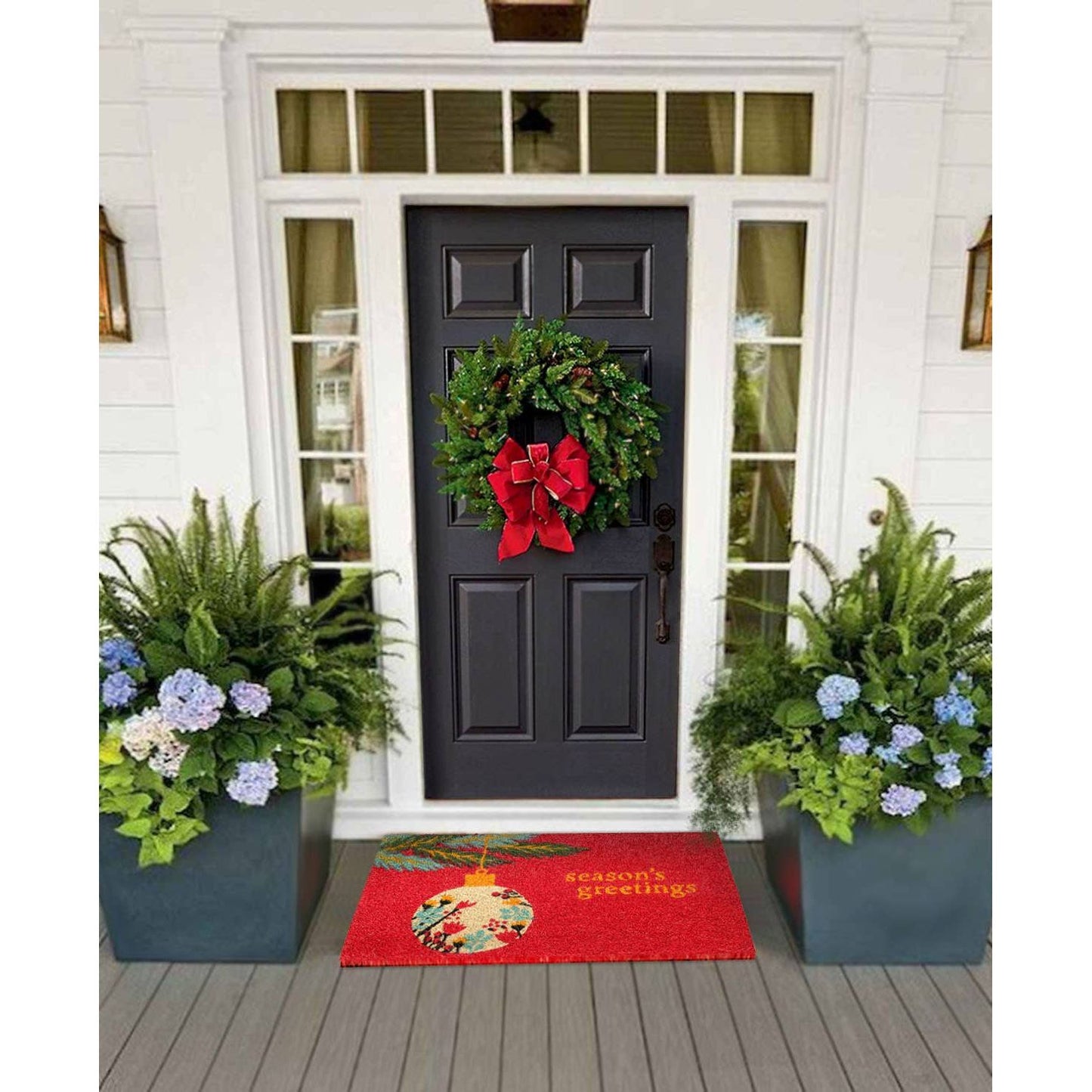 RugSmith Multi Tufted Seasons Greetings Doormat, 18" x 30"Heart