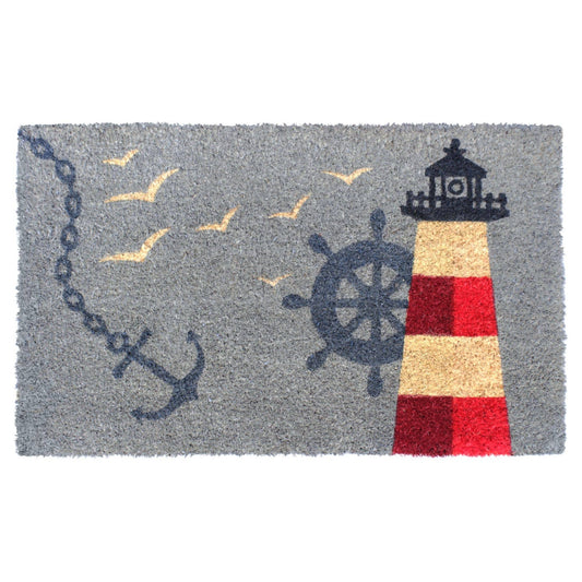 RugSmith Multi Tufted Light House Anchor Doormat, 18" x 30"Heart