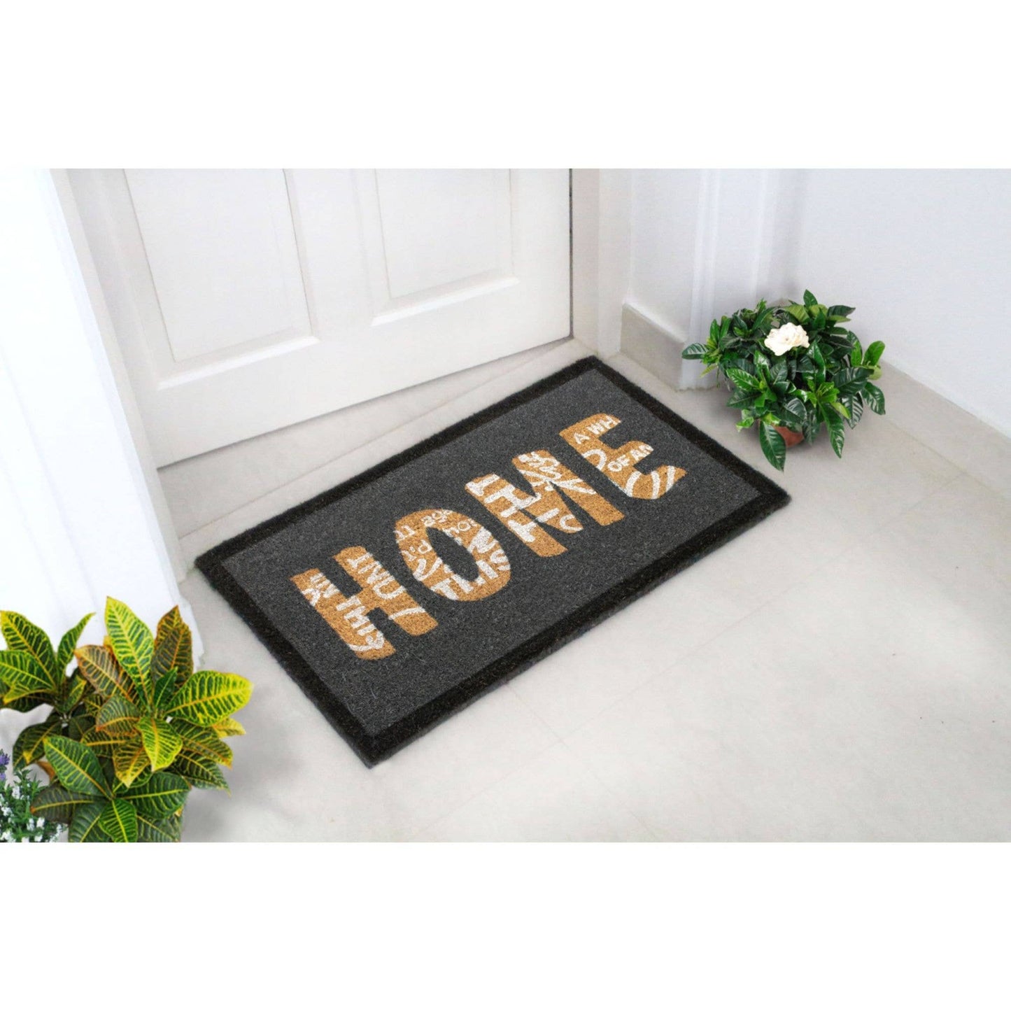 RugSmith White Scripty Home Doormat, 18" x 30"Heart