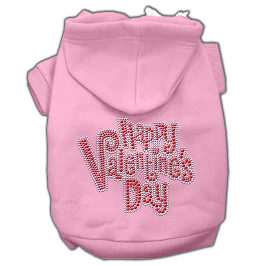 Happy Valentines Day Rhinestone Hoodies Pink M