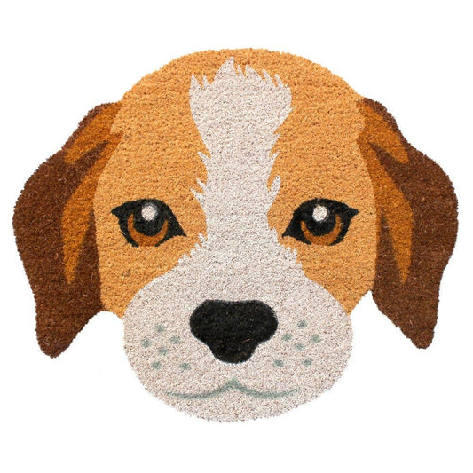 RugSmith Natural Machine Tufted Shape Beagle Face, 20" x 24"Heart