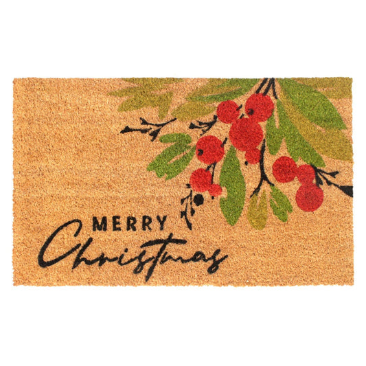 RugSmith Red Holiday Merry Christmas Berry Area Rug, 18"x30"Heart