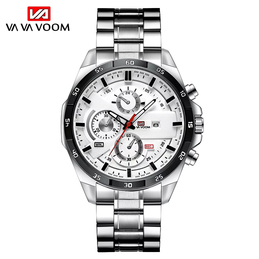 VAVA VOOM Man WristWatch 30m Waterproof Men Watch Military Top Brand Luxury Stainless Steel Sport Male Clock Orologio da uomo